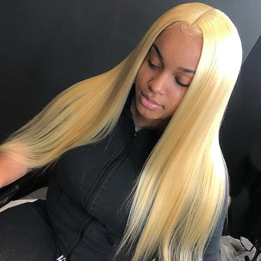 Blonde 613 Silky Straight 13X4 Compact Frontal Lace Glueless Wig